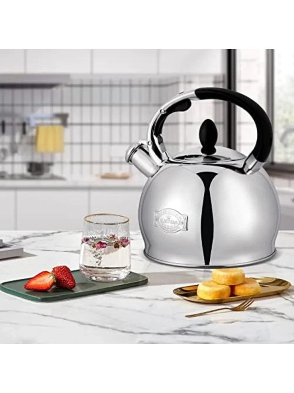 Whistling Tea Kettle 2.7QT Stainless Steel Teapot - Durable & Stylish Design